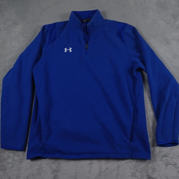 Under Armour Sweater Mens Medium Fleece Pullover 1/4 Zip Casual Loose Fit - Picture 1 of 7